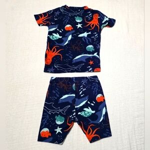 CARTER'S  2-Piece Ocean Animals Light Weight Shirt & Shorts Pajama Set 2T